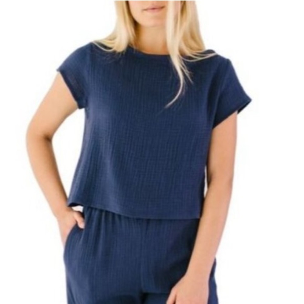 Smash + Tess Hamptons Crop Top Blue